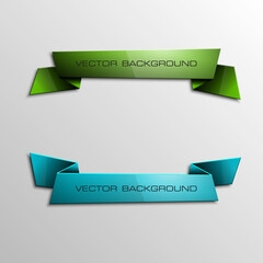 Vector abstract ribbon banner. The two original rectangular form. The flat band image. Advertising Design shape. Vector label tag.