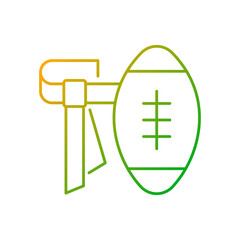 Flag football gradient linear vector icon. Removing flag from ball carrier during game. Physical safety. Thin line color symbols. Modern style pictogram. Vector isolated outline drawing