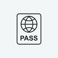 passport vector icon illustration sign 