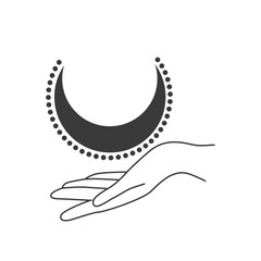 Esoteric symbols. Mystic and magic design with crystals, sun, stars, skull and moon.