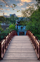 The Ngoc Son Temple In the Ngoc son Temple is revered Saint , who was considered one of the brightest stars in the literary and intellectual circles of Vietnam.