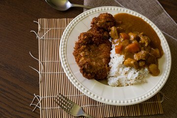 Pork fried rice with Japanese curry