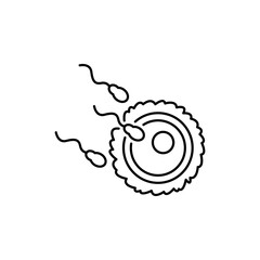 Ovum fertilization olor line icon. Conceiving. Pictogram for web page, mobile app, promo.