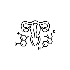 Stimulation by hormones olor line icon. Planning pregnancy. Pictogram for web page, mobile app, promo.