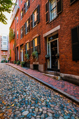  Acorn Street, in Beacon Hill, Boston Massachusetts, USA