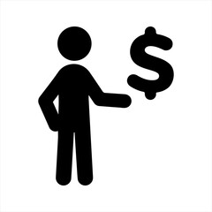 Dollar icon. Vector and glyph