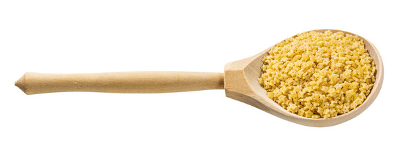 wooden spoon with stelline pastina isolated