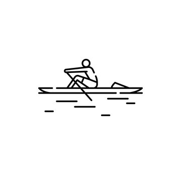 Sculling line icon. Isolated vector element.