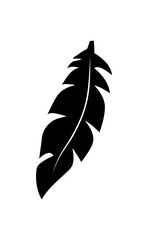 Fototapeta premium illustration of an old feather. Feather silhouette. Retro image of letter with feather icon.