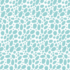 Seamless Pattern - simple Pebble cobblestone background on white background. Hand drawn isolated flat vector illustration.