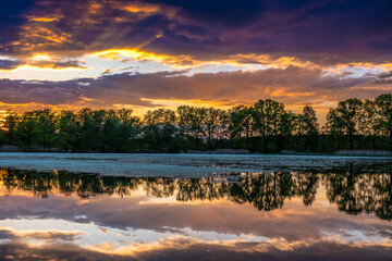 Biosph&auml;renreservat der Oberlausitz zum Sonnenuntergang