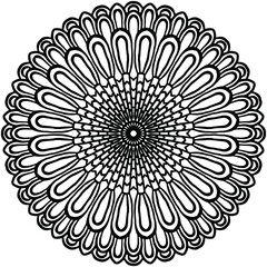 flower shaped mandala for coloring, vector, coloring book