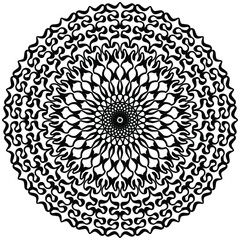 simple mandala with abstract ornaments for coloring, vector, coloring book