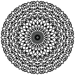 simple mandala with abstract ornaments for coloring, vector, coloring book