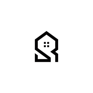 recommend clip art: s r sr rs initial home logo design vector template