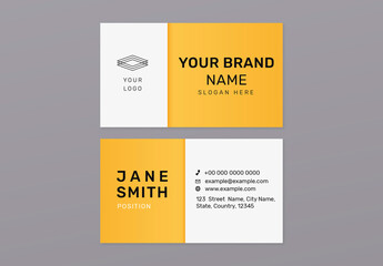 Minimal Business Card Layout in Yellow