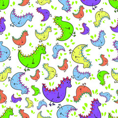 seamless pattern with dinosaurs