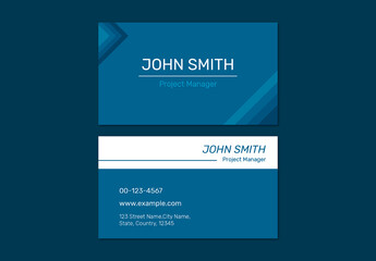 Printable Business Card Layout in Blue