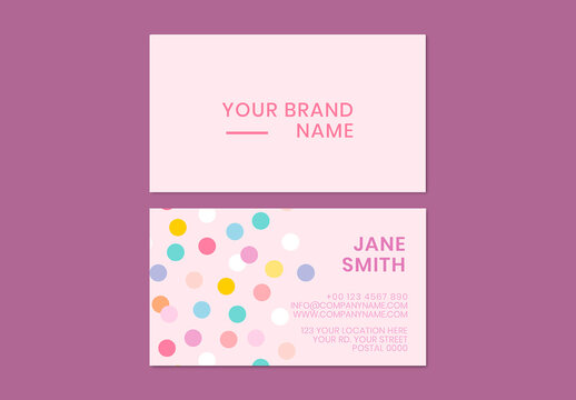 Polka Dot Business Card Layout