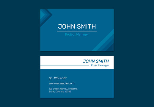 Printable Business Card Layout in Blue