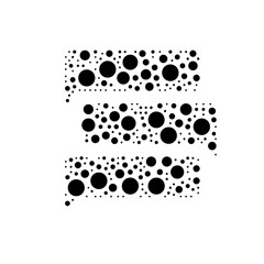 Fototapeta premium A large discussion symbol in the center made in pointillism style. The center symbol is filled with black circles of various sizes. Vector illustration on white background