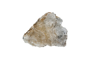Gypsum or Selenite rock stone isolated on white background.