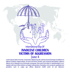 International Day Of Innocent Children Victims Of Aggression, Poster and Banner Vector