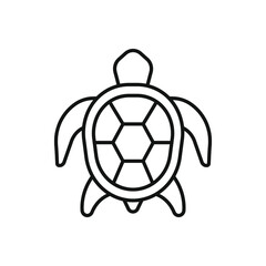 Obraz premium Turtle linear icon. Thin line customizable illustration. Contour symbol. Vector isolated outline drawing. Editable stroke
