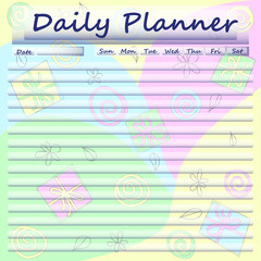 Fototapeta premium Template Daily planner. Info graphic organizer and schedule. Vector illustration.