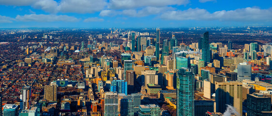 Toronto, Ontario, Canada , Aerial view of of Downtown in Toronto, Ontario, Canada