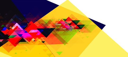 Colorful abstract geometric triangle shapes background design. Banner template