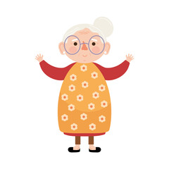 happy grandmother character
