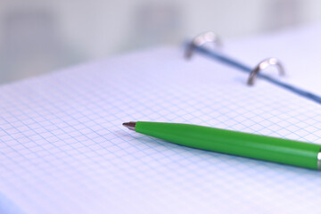 the notebook is empty, trying to write down the idea in the notebook