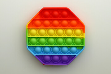 New popular silicone colorful anti-stress pop it toy for baby. Copy space. Simple dimple