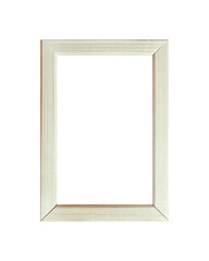 wooden photo frame for mock-up, framework isolated on white