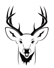 white tail deer head vector