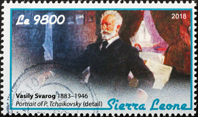 Portrait of Tchaikovsky on african postage stamp