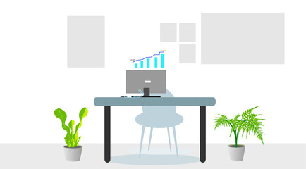 modern business man office desk in vector format