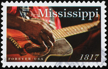 Bicentennary of Mississippi state on american stamp