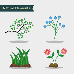 four nature scene icons