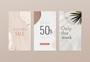 Sale Banner Layout in Autumn Style