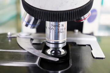 close-up capture of microscope objective lenses