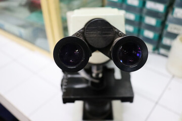 close-up capture of microscope Eyepiece