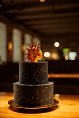 wedding cake with candles