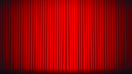 Red curtain background. Vector illustration.