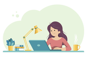 Business Concept illustration. Women taking part in business activities. Modern vector style. 