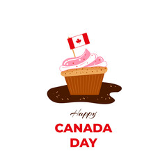 Canada Day. Sweet dessert with the symbol of Canada. Greeting card, suitable for card, banner, poster, web. Vector isolated on a white background.