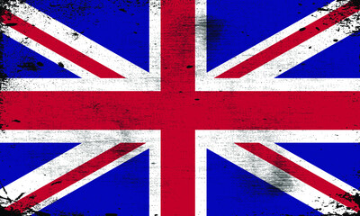Fototapeta premium Grunge old UK British flag vector illustration