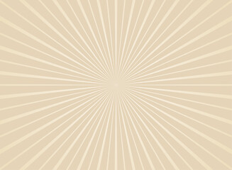 Sunlight wide retro faded background. beige color burst background.