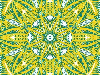 Mandala ornament creative work. Seamless pattern background with mandala ornamental, creative work background design illustration. Digital art illustration